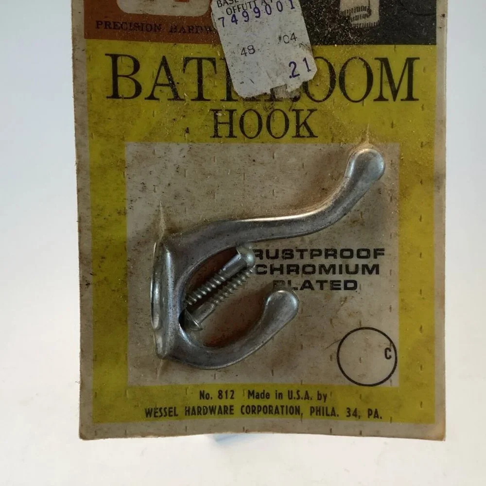 Vintage Wessel Hardware Robe Bathroom Hook Rustproof NIB coat hanger
